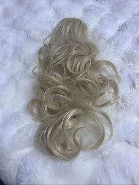 Blonde Curly Clip-In tHair Extension ponytail enhancer- Natural butter  Blonde